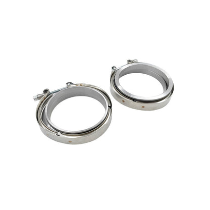 Pair 4" Inch 102mm V-Band Clamps 304 Stainless Steel Flange Exhaust Pipe Tailpipe