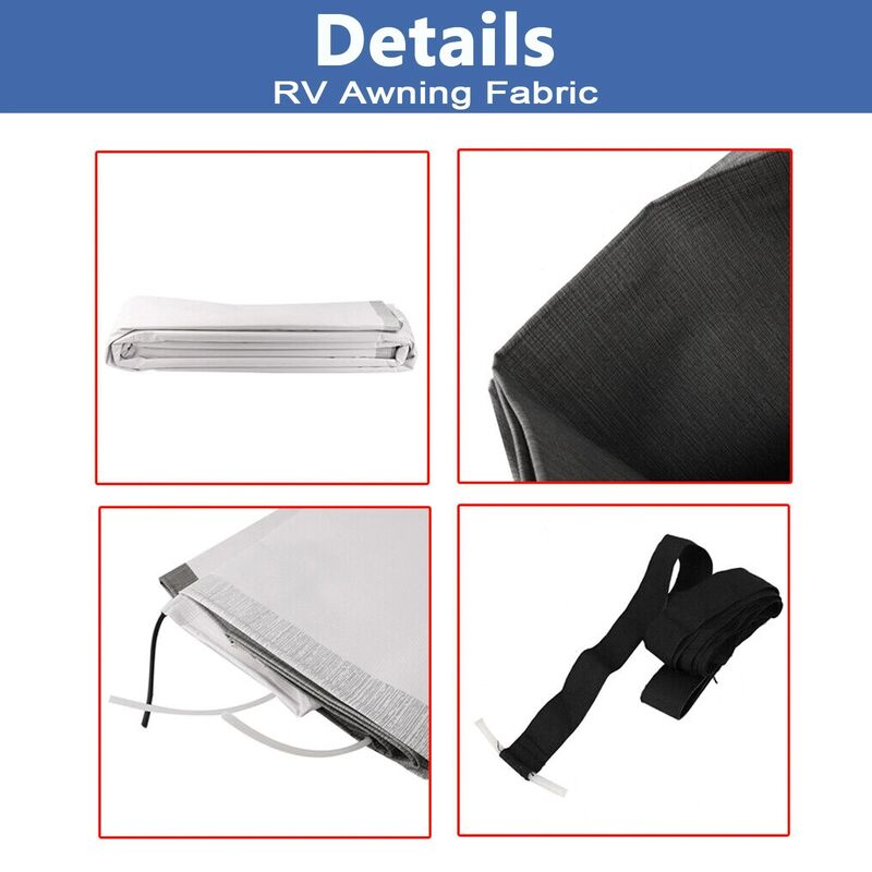 9 Ft Gray Fade Awning Vinyl Replacement Fabric Caravan Roll Out Awning