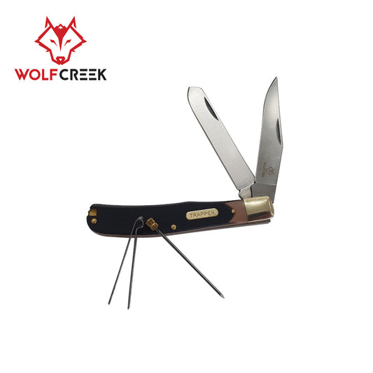 12 PACK of Wolf Creek 2 Blade Trapper Folding Knife