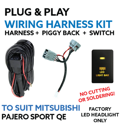 Mitsubishi QE Pajero Sport 2015-2019 Plug & Play Lightbar Wiring Harness