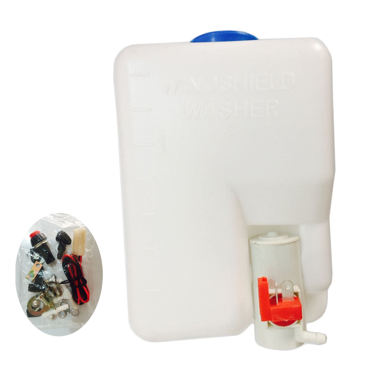 Windscreen Washer Bottle Kit Universal 12V With Pump Hose With Mounting Bracket