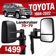 $499 - Toyota LandCruiser 70 Series Towing Mirrors 1984-2022 | Extendable Side Mirrors 70 75 76 78 7