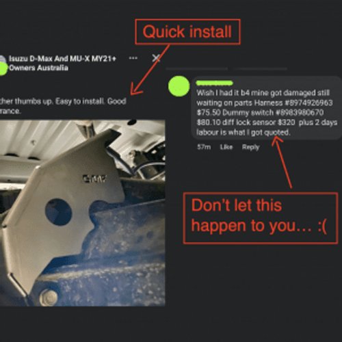 Isuzu DMAX 2021+ Rear Diff Guard DG-501 SKU: DG-501