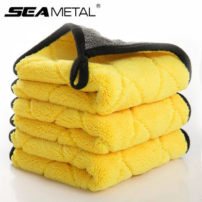 SEAMETAL Ultra Soft 40*40CM Car Wash Microfiber Towel 800GSM Absorbent Car Cleaning Drying Cloth Hemming Rags Car Wash Towels