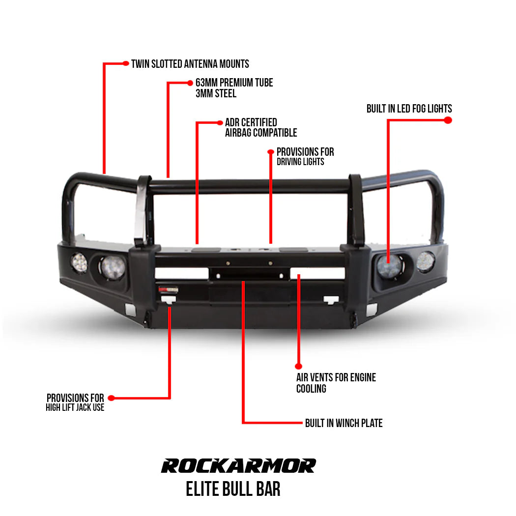 Rockarmor Isuzu MUX Bullbar Rockarmor Elite Suits 11/2013 - 04/2017