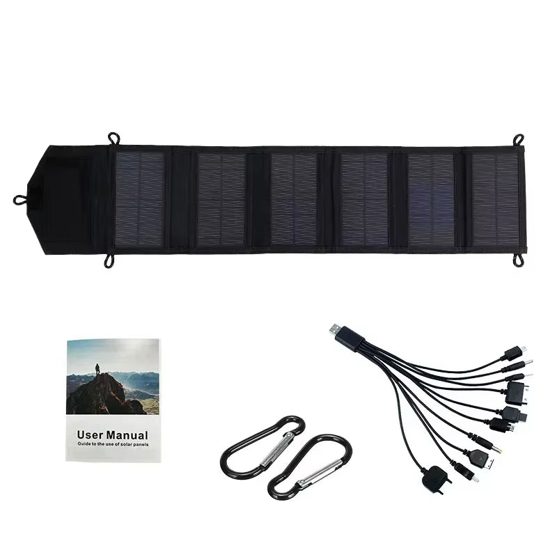 6-Fold 800W Foldable Solar Panel 20W/H Portable Solar Panels Charger USB 5V DC Full Time Power Solar Panel Mobile Power Supply