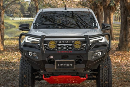 Hamer King Series Plus bull bar Toyota Hilux N90 parking sensors