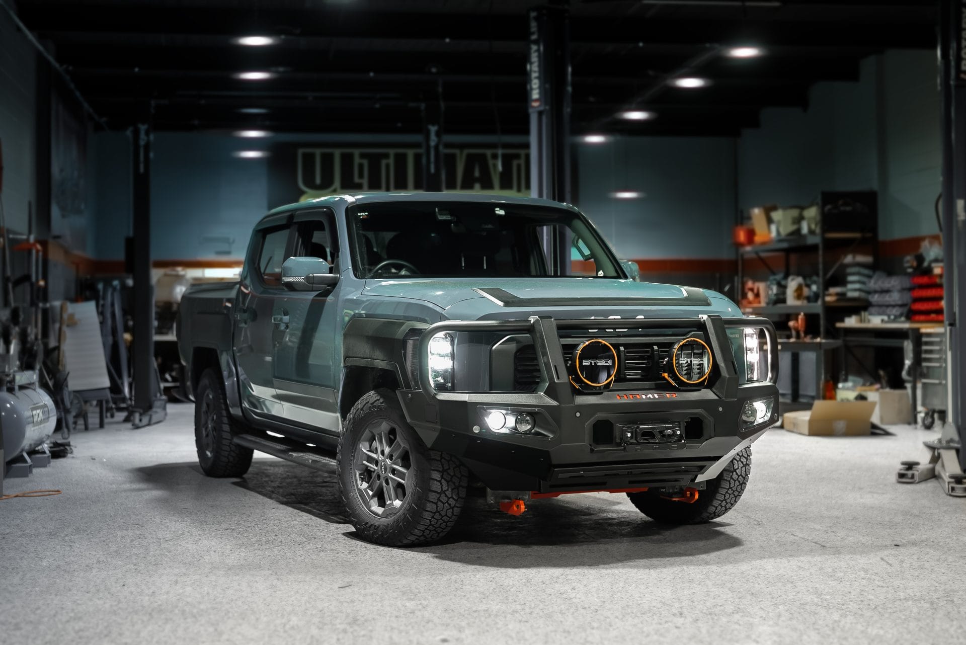 Hamer King Series Plus bull bar on Kia Tasman