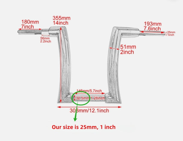 14" Rise Ape Hanger Handlebar 2" Fat Bar Black Fit For Harley Davidson Sportster XL883 XL1200 X48 72 Street Bob Dyna