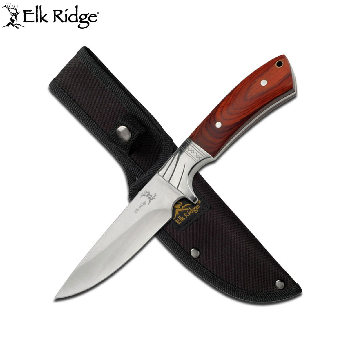 Robust Elk Ridge Fixed Blade Knife Wood