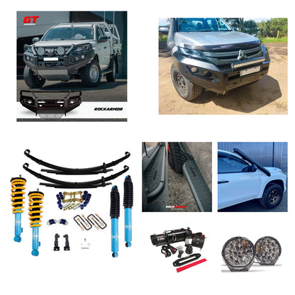 Mitsubishi Triton MR complete package with Rockarmor accessories, black stainless snorkel and Formula 4x4 lift kit