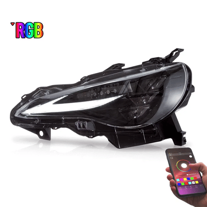 RGB LED headlight pair Toyota 86 Subaru BRZ Scion FR-S