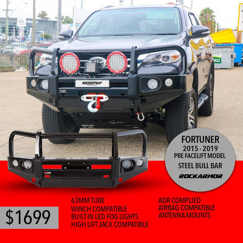 Toyota Fortuner Bullbar Rockarmor Elite Suits 10/2015 - 08/2020