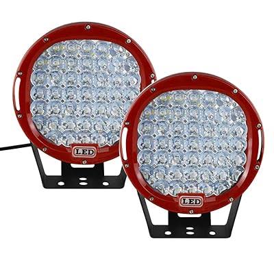 Ramped Up Universal 9 inch LED Spotlights pair red casing