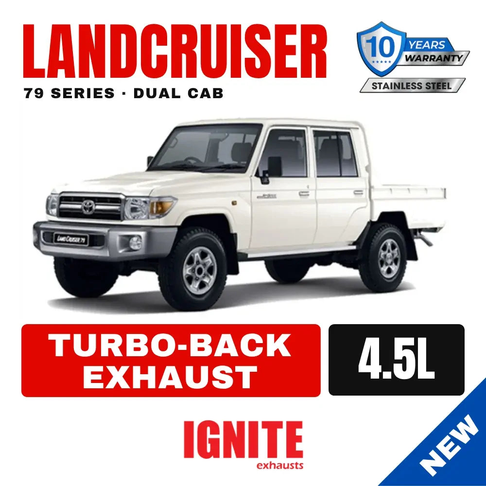 Toyota Landcruiser Exhaust 79 Series Dual Cab 3", 3.5" and 4" Turbo Back Systems