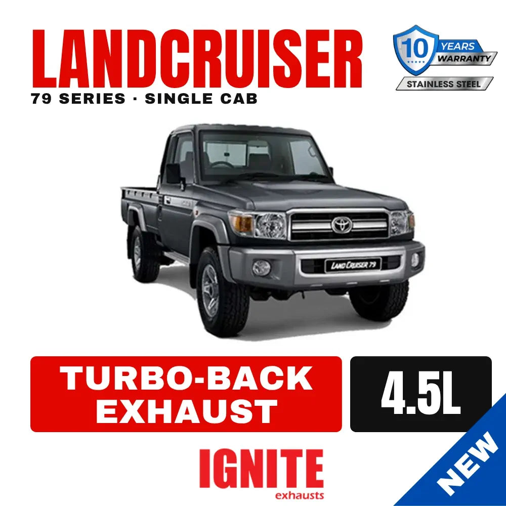 Toyota Landcruiser Exhaust 79 Series Single Cab 3" Turbo Back Systems